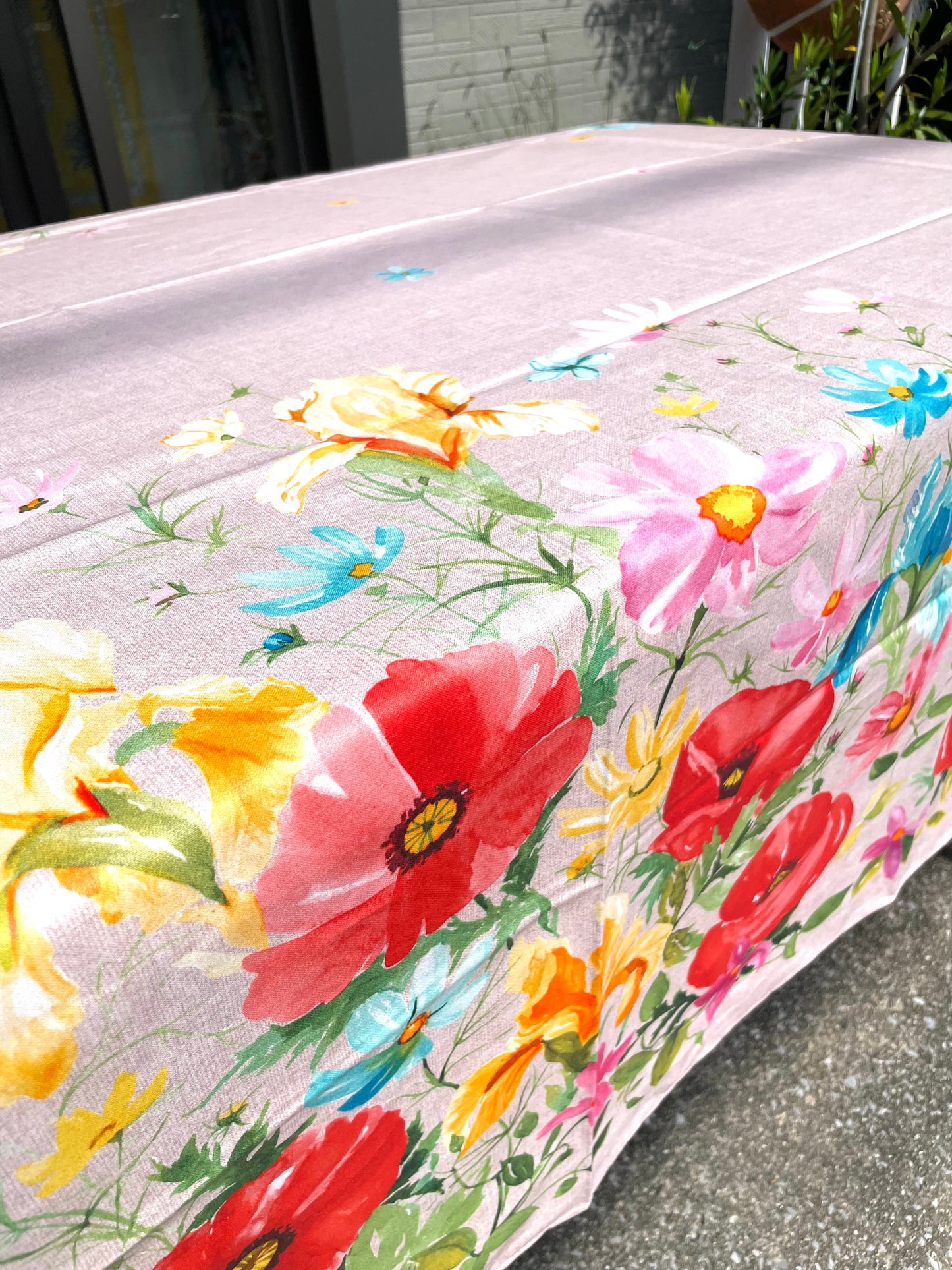 《フランス製コットン撥水クロス》テーブルクロス|ニューポピー|250cm×150cm