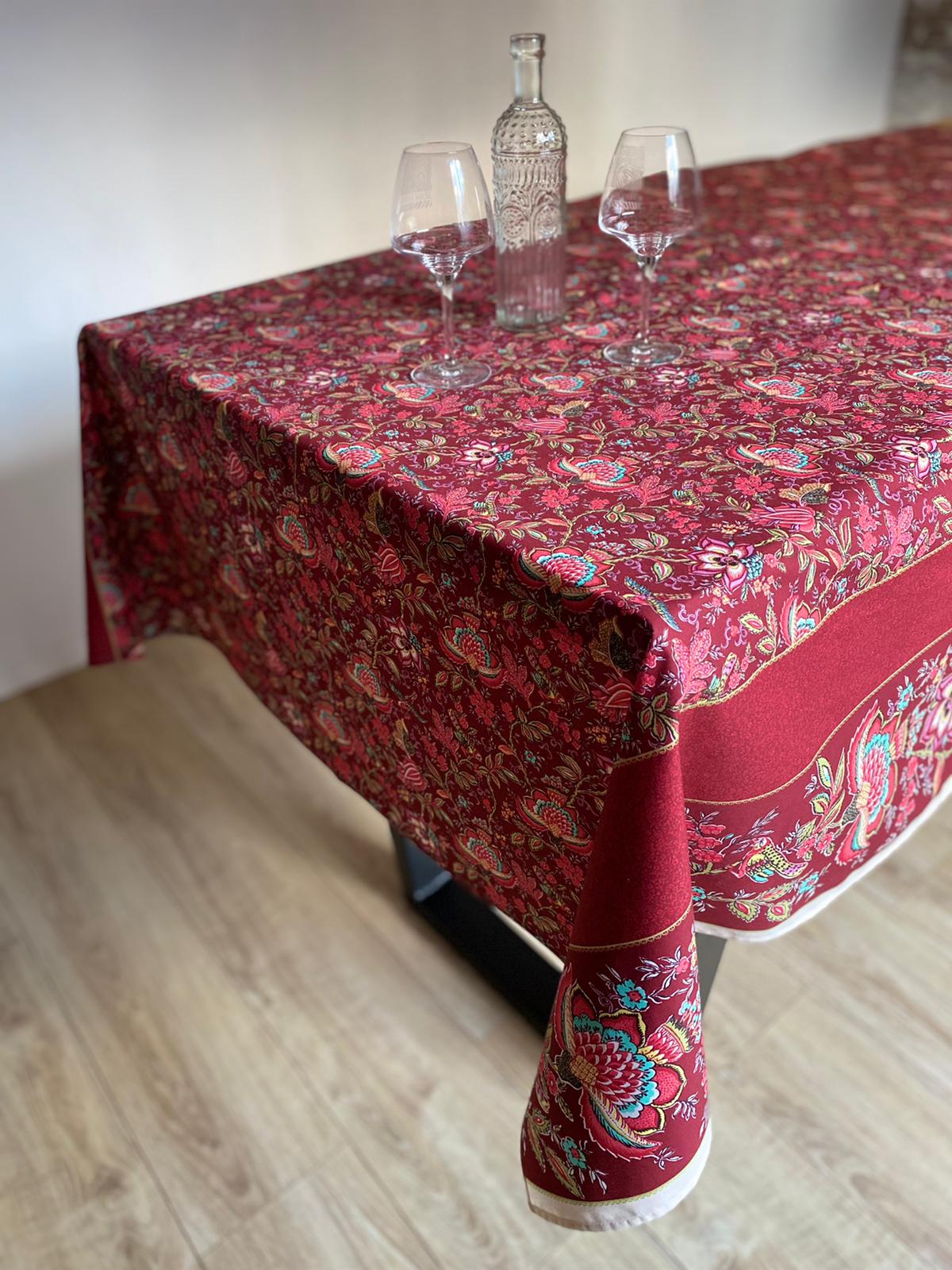 《フランス製コットン撥水クロス》テーブルクロス|コロンベ|250cm×150cm